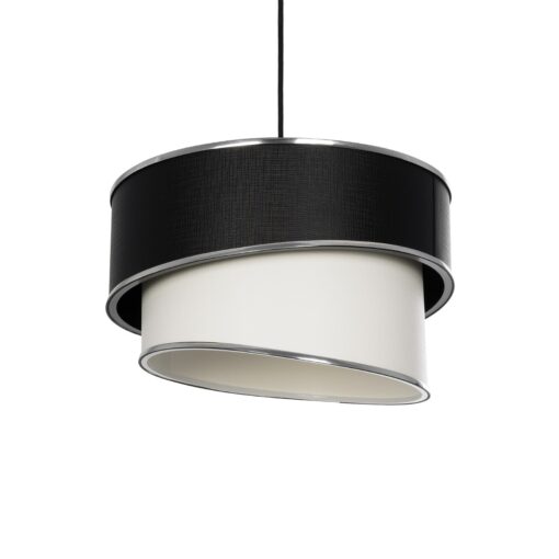 GloboStar® GLOBOSTAR® SONIA 203-0118 Μοντέρνο Κρεμαστό Φωτιστικό Οροφής με Ντουί 1 x E27 AC 220-240V IP20 - Λευκό & Μαύρο - Μ30 x Π30 x Υ24cm
