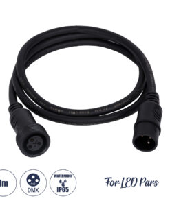 GloboStar® GloboStar® 51171 Καλώδιο 3PIN DMX512 1 Μέτρο από Female XLR σε Male XLR Τερματισμένο Αδιάβροχο IP65 Μ100cm - Μαύρο
