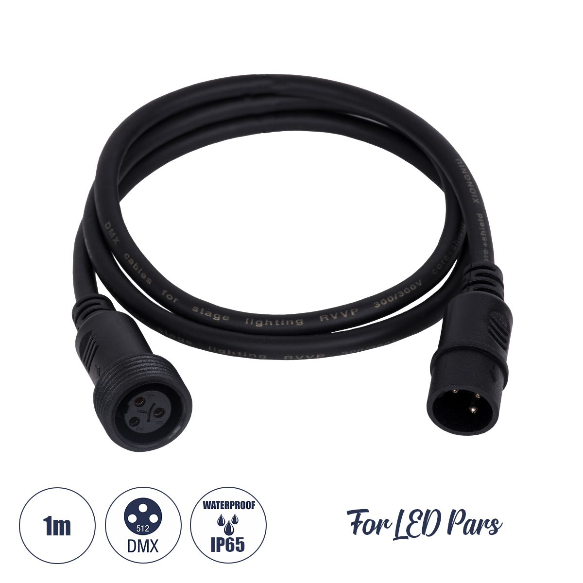 GloboStar® 51171 Καλώδιο 3PIN DMX512 1 Μέτρο από Female XLR σε Male XLR Τερματισμένο Αδιάβροχο IP65 Μ100cm - Μαύρο 2 GloboStar® GloboStar® 51171 Καλώδιο 3PIN DMX512 1 Μέτρο από Female XLR σε Male XLR Τερματισμένο Αδιάβροχο IP65 Μ100cm - Μαύρο