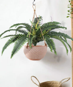 GloboStar® Artificial Garden CHIOS 20462 Κρεμαστό Πήλινο Κεραμικό Κασπώ Γλάστρα - Flower Pot Κεραμιδί με Λευκό Φ19.5cm x Υ11.5cm 21 20058 20462 1