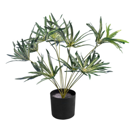 GloboStar® GloboStar® Artificial Garden BROADLEAF LADY PALM 20059 Τεχνητό Διακοσμητικό Φυτό Πλατύφυλλος Φοίνικας Μπαμπού Υ50cm
