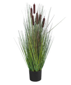 GloboStar® GloboStar® Artificial Garden TYPHA ANGUSTIFOLIA GRASS 20069 Τεχνητό Διακοσμητικό Φυτό Γρασίδι της Τύφας Υ90cm