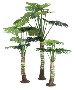 GloboStar® GloboStar® Artificial Garden MONSTERA SET 20090 - Τεχνητό Διακοσμητικό Σετ Φυτών Μονστέρα A:Υ300cm B:Υ200cm C:Υ150cm