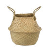 GloboStar® GloboStar® Artificial Garden IBIZA 20195 Διακοσμητικό Ψάθινο Καλάθι - Κασπώ Γλάστρα - Flower Pot  Μπεζ Π23cm x Υ30cm