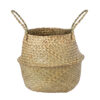 GloboStar® GloboStar® Artificial Garden IBIZA 20196 Διακοσμητικό Ψάθινο Καλάθι - Κασπώ Γλάστρα - Flower Pot  Μπεζ Π30cm x Υ35cm