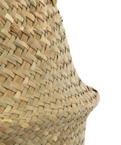 GloboStar® Artificial Garden IBIZA 20196 Διακοσμητικό Ψάθινο Καλάθι - Κασπώ Γλάστρα - Flower Pot Μπεζ Π30cm x Υ35cm 14 20196 6