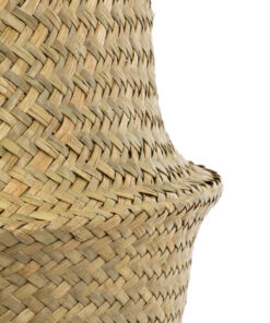 GloboStar® Artificial Garden IBIZA 20197 Διακοσμητικό Ψάθινο Καλάθι - Κασπώ Γλάστρα - Flower Pot Μπεζ Π33cm x Υ40cm 16 20197 6
