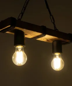 Alternative view of GLOBOSTAR® GLISTER 201-0002 Vintage Κρεμαστό Φωτιστικό Οροφής με Ντουί 2 x E27 AC 220-240V IP20 - Μπεζ & Μαύρο - Μ38 x Π9 x Υ10cm