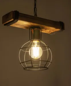 Alternative view of GLOBOSTAR® STARLO 201-0004 Vintage Κρεμαστό Φωτιστικό Οροφής με Ντουί 1 x E27 AC 220-240V IP20 - Μπεζ & Μαύρο - Μ30 x Π16 x Υ23cm