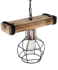 GLOBOSTAR® STARLO 201-0004 Vintage Κρεμαστό Φωτιστικό Οροφής με Ντουί 1 x E27 AC 220-240V IP20 - Μπεζ & Μαύρο - Μ30 x Π16 x Υ23cm 15 201 0004 6