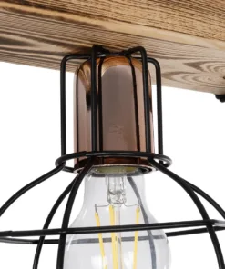 GLOBOSTAR® STARLO 201-0004 Vintage Κρεμαστό Φωτιστικό Οροφής με Ντουί 1 x E27 AC 220-240V IP20 - Μπεζ & Μαύρο - Μ30 x Π16 x Υ23cm 16 201 0004 7