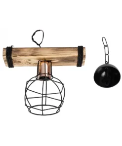 GLOBOSTAR® STARLO 201-0004 Vintage Κρεμαστό Φωτιστικό Οροφής με Ντουί 1 x E27 AC 220-240V IP20 - Μπεζ & Μαύρο - Μ30 x Π16 x Υ23cm 18 201 0004 9