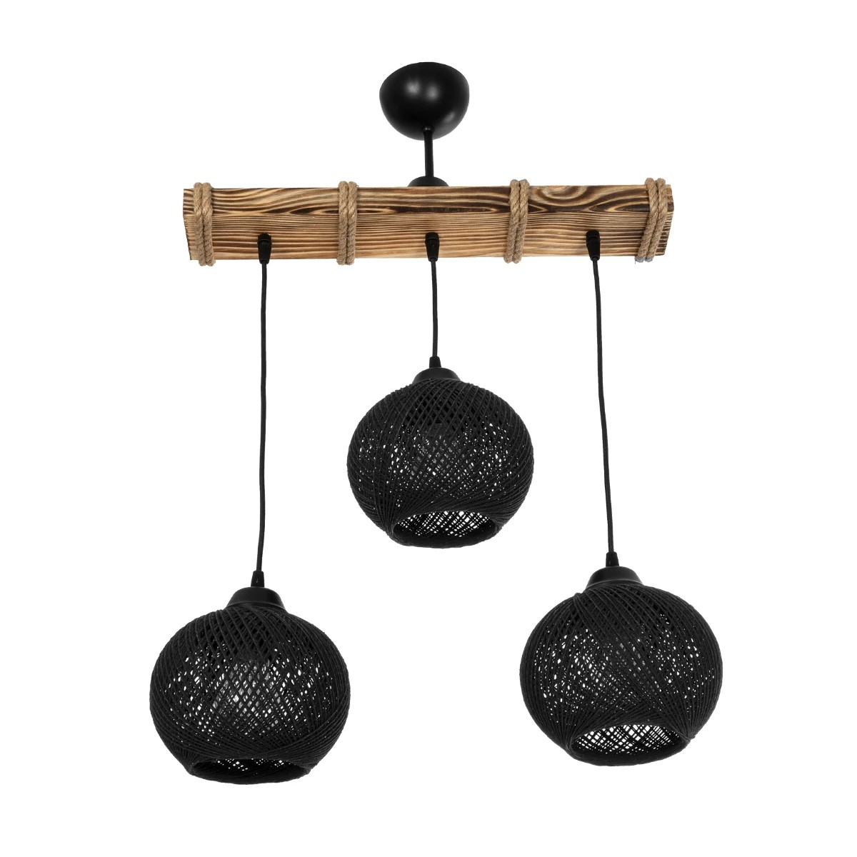 GLOBOSTAR® LUMA 201-0010 Vintage Κρεμαστό Φωτιστικό Οροφής με Ντουί 3 x E27 AC 220-240V IP20 - Μπεζ & Μαύρο - Μ55 x Π18 x Υ65cm 4 GLOBOSTAR® LUMA 201-0010 Vintage Κρεμαστό Φωτιστικό Οροφής με Ντουί 3 x E27 AC 220-240V IP20 - Μπεζ & Μαύρο - Μ55 x Π18 x Υ65cm - Image 3