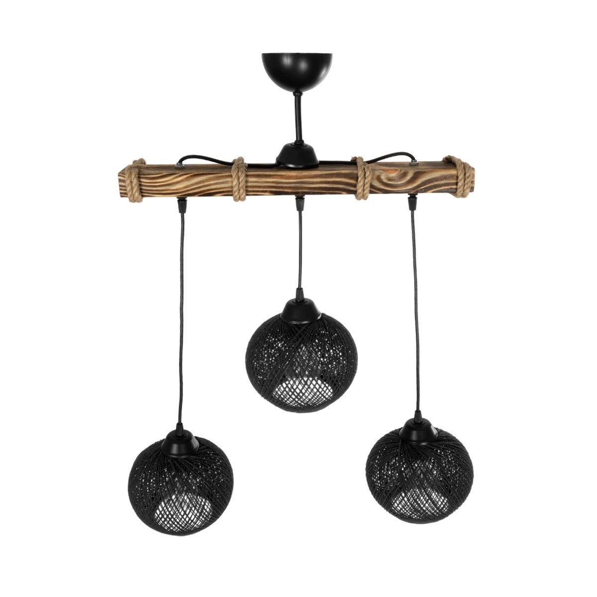 GLOBOSTAR® LUMA 201-0010 Vintage Κρεμαστό Φωτιστικό Οροφής με Ντουί 3 x E27 AC 220-240V IP20 - Μπεζ & Μαύρο - Μ55 x Π18 x Υ65cm 5 GLOBOSTAR® LUMA 201-0010 Vintage Κρεμαστό Φωτιστικό Οροφής με Ντουί 3 x E27 AC 220-240V IP20 - Μπεζ & Μαύρο - Μ55 x Π18 x Υ65cm - Image 4