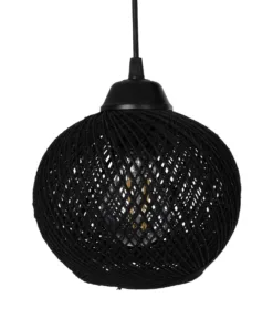 GLOBOSTAR® LUMA 201-0010 Vintage Κρεμαστό Φωτιστικό Οροφής με Ντουί 3 x E27 AC 220-240V IP20 - Μπεζ & Μαύρο - Μ55 x Π18 x Υ65cm 13 201 0010 6