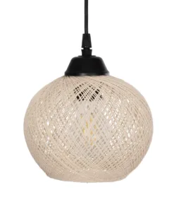 GLOBOSTAR® LUMA 201-0011 Vintage Κρεμαστό Φωτιστικό Οροφής με Ντουί 3 x E27 AC 220-240V IP20 - Μπεζ & Μαύρο - Μ55 x Π18 x Υ65cm 13 201 0011 6