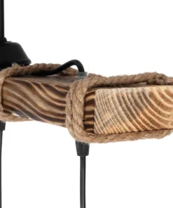 GLOBOSTAR® LUMA 201-0011 Vintage Κρεμαστό Φωτιστικό Οροφής με Ντουί 3 x E27 AC 220-240V IP20 - Μπεζ & Μαύρο - Μ55 x Π18 x Υ65cm 14 201 0011 7