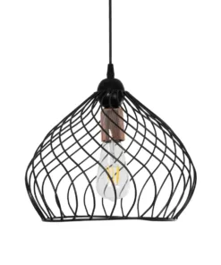 GLOBOSTAR® STARLA 201-0013 Vintage Κρεμαστό Φωτιστικό Οροφής με Ντουί 1 x E27 AC 220-240V IP20 - Μαύρο & Ροζ Χρυσό - Μ31 x Π31 x Υ30cm 14 201 0013 4