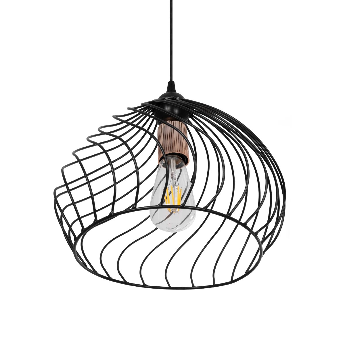 GLOBOSTAR® STARLA 201-0013 Vintage Κρεμαστό Φωτιστικό Οροφής με Ντουί 1 x E27 AC 220-240V IP20 - Μαύρο & Ροζ Χρυσό - Μ31 x Π31 x Υ30cm 6 GLOBOSTAR® STARLA 201-0013 Vintage Κρεμαστό Φωτιστικό Οροφής με Ντουί 1 x E27 AC 220-240V IP20 - Μαύρο & Ροζ Χρυσό - Μ31 x Π31 x Υ30cm - Image 5