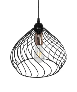 GLOBOSTAR® STARLA 201-0013 Vintage Κρεμαστό Φωτιστικό Οροφής με Ντουί 1 x E27 AC 220-240V IP20 - Μαύρο & Ροζ Χρυσό - Μ31 x Π31 x Υ30cm 16 201 0013 6