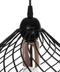 GLOBOSTAR® STARLA 201-0013 Vintage Κρεμαστό Φωτιστικό Οροφής με Ντουί 1 x E27 AC 220-240V IP20 - Μαύρο & Ροζ Χρυσό - Μ31 x Π31 x Υ30cm 18 201 0013 8