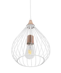 GLOBOSTAR® RADIARO 201-0014 Vintage Κρεμαστό Φωτιστικό Οροφής με Ντουί 1 x E27 AC 220-240V IP20 - Λευκό & Χάλκινο - Μ26 x Π26 x Υ35cm 14 201 0014 5