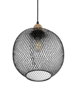 GLOBOSTAR® SOLUX 201-0019 Μοντέρνο Κρεμαστό Φωτιστικό Οροφής με Ντουί 1 x E27 AC 220-240V IP20 - Μαύρο & Χρυσό - Μ25 x Π25 x Υ32cm 15 201 0019 5