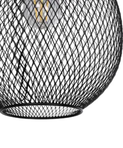 GLOBOSTAR® SOLUX 201-0019 Μοντέρνο Κρεμαστό Φωτιστικό Οροφής με Ντουί 1 x E27 AC 220-240V IP20 - Μαύρο & Χρυσό - Μ25 x Π25 x Υ32cm 17 201 0019 7