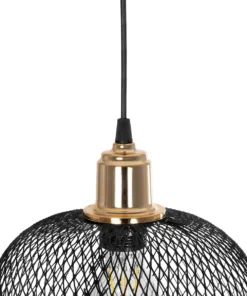 GLOBOSTAR® SOLUX 201-0019 Μοντέρνο Κρεμαστό Φωτιστικό Οροφής με Ντουί 1 x E27 AC 220-240V IP20 - Μαύρο & Χρυσό - Μ25 x Π25 x Υ32cm 18 201 0019 8