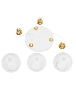 GLOBOSTAR® VIVIDUS 201-0021 Vintage Κρεμαστό Φωτιστικό Οροφής με Ντουί 3 x E27 AC 220-240V IP20 - Λευκό & Χρυσό - Μ40 x Π40 x Υ60cm 17 201 0021 8