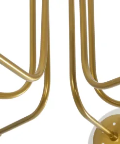 GloboStar® SHINY 201-0028 Vintage Φωτιστικό Οροφής Μπάλα Τρίφωτο 3 x E27 IP20 Χρυσό Μέταλλο με Λευκό Γυαλί - Μ70 x Π70 x Υ16cm 15 201 0028 6