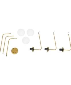 GloboStar® SHINY 201-0028 Vintage Φωτιστικό Οροφής Μπάλα Τρίφωτο 3 x E27 IP20 Χρυσό Μέταλλο με Λευκό Γυαλί - Μ70 x Π70 x Υ16cm 18 201 0028 9