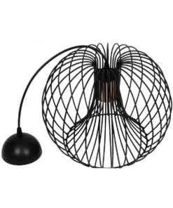 GLOBOSTAR® GLOWIA 201-0032 Μοντέρνο Κρεμαστό Φωτιστικό Οροφής με Ντουί 1 x E27 AC 220-240V IP20 - Μαύρο - Μ32 x Π32 x Υ24cm 20 201 0032 10