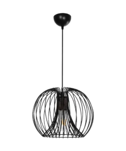 GLOBOSTAR® GLOWIA 201-0032 Μοντέρνο Κρεμαστό Φωτιστικό Οροφής με Ντουί 1 x E27 AC 220-240V IP20 - Μαύρο - Μ32 x Π32 x Υ24cm 13 201 0032 3