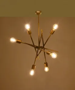 Alternative view of GLOBOSTAR® SUNFY 201-0033 Μοντέρνο Κρεμαστό Φωτιστικό Οροφής με Ντουί 6 x E27 AC 220-240V IP20 - Χρυσό - Μ57 x Π57 x Υ85cm