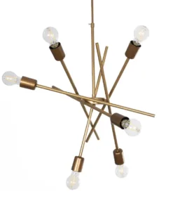 GLOBOSTAR® SUNFY 201-0033 Μοντέρνο Κρεμαστό Φωτιστικό Οροφής με Ντουί 6 x E27 AC 220-240V IP20 - Χρυσό - Μ57 x Π57 x Υ85cm 12 201 0033 3