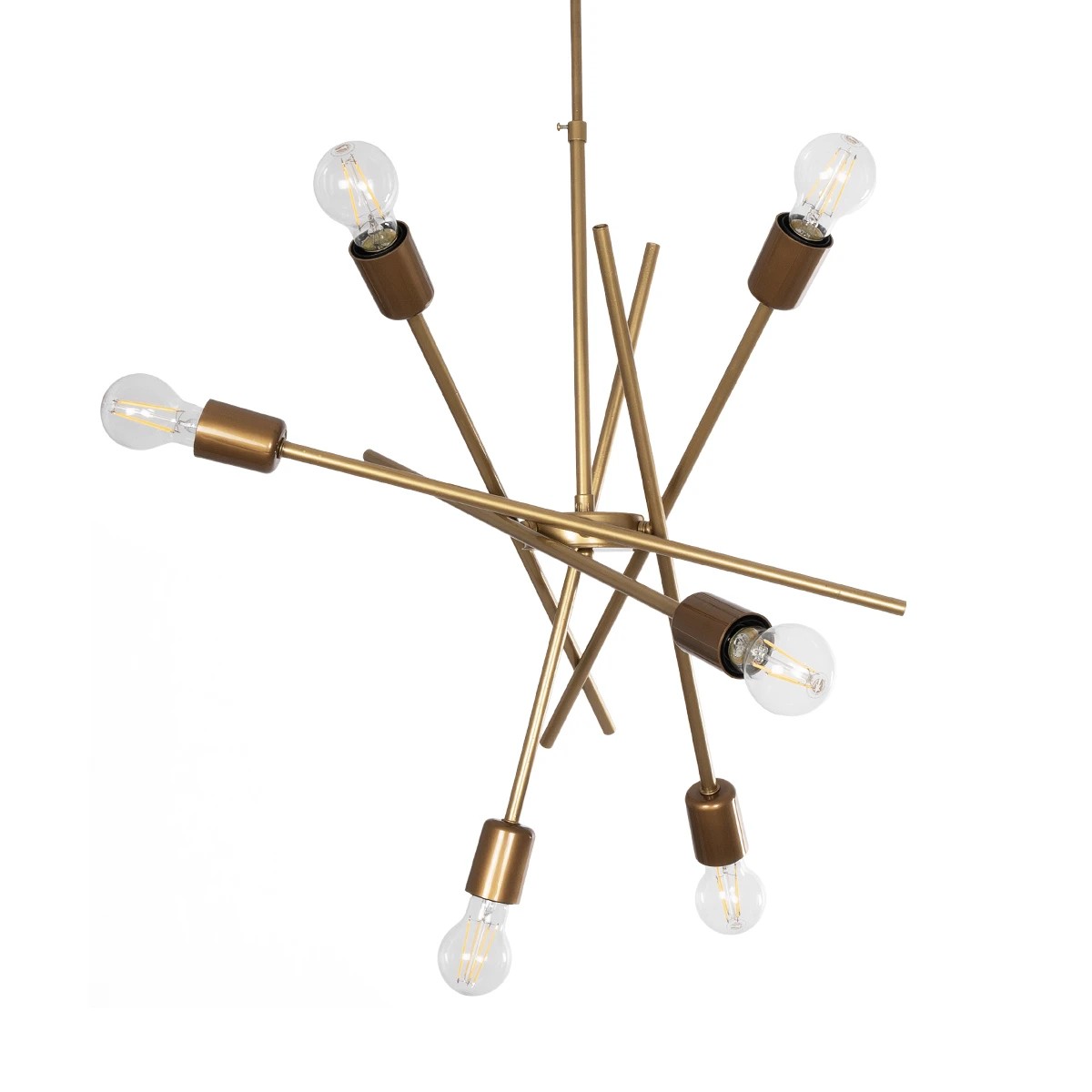 GLOBOSTAR® SUNFY 201-0033 Μοντέρνο Κρεμαστό Φωτιστικό Οροφής με Ντουί 6 x E27 AC 220-240V IP20 - Χρυσό - Μ57 x Π57 x Υ85cm 4 GLOBOSTAR® SUNFY 201-0033 Μοντέρνο Κρεμαστό Φωτιστικό Οροφής με Ντουί 6 x E27 AC 220-240V IP20 - Χρυσό - Μ57 x Π57 x Υ85cm - Image 3