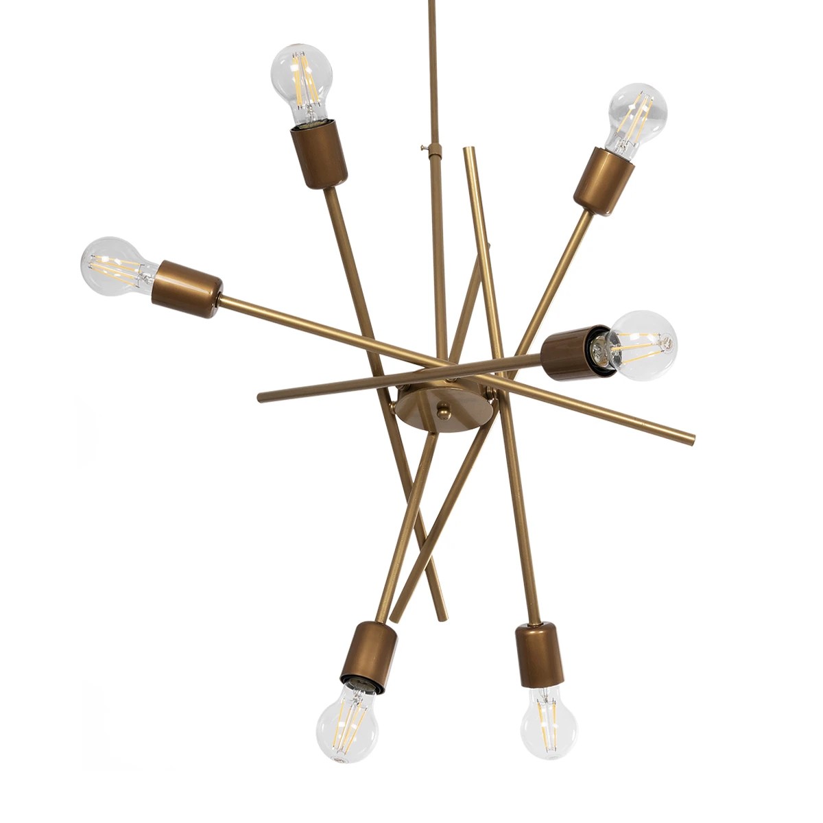 GLOBOSTAR® SUNFY 201-0033 Μοντέρνο Κρεμαστό Φωτιστικό Οροφής με Ντουί 6 x E27 AC 220-240V IP20 - Χρυσό - Μ57 x Π57 x Υ85cm 5 GLOBOSTAR® SUNFY 201-0033 Μοντέρνο Κρεμαστό Φωτιστικό Οροφής με Ντουί 6 x E27 AC 220-240V IP20 - Χρυσό - Μ57 x Π57 x Υ85cm - Image 4