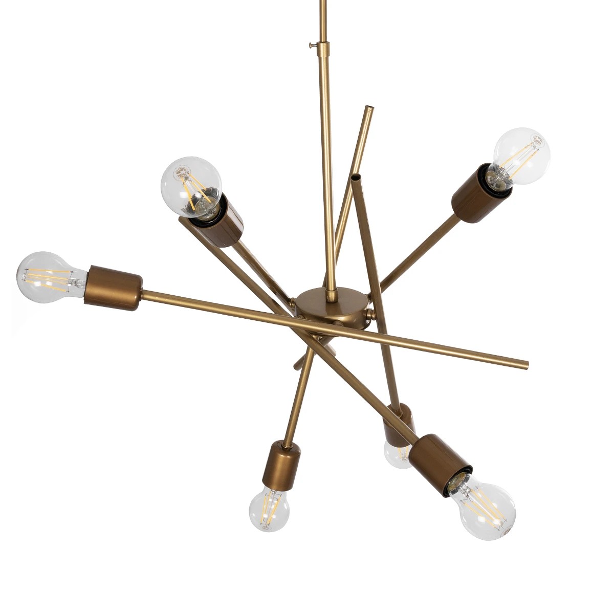 GLOBOSTAR® SUNFY 201-0033 Μοντέρνο Κρεμαστό Φωτιστικό Οροφής με Ντουί 6 x E27 AC 220-240V IP20 - Χρυσό - Μ57 x Π57 x Υ85cm 6 GLOBOSTAR® SUNFY 201-0033 Μοντέρνο Κρεμαστό Φωτιστικό Οροφής με Ντουί 6 x E27 AC 220-240V IP20 - Χρυσό - Μ57 x Π57 x Υ85cm - Image 5