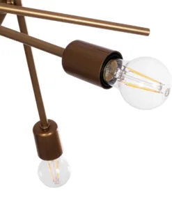 GLOBOSTAR® SUNFY 201-0033 Μοντέρνο Κρεμαστό Φωτιστικό Οροφής με Ντουί 6 x E27 AC 220-240V IP20 - Χρυσό - Μ57 x Π57 x Υ85cm 15 201 0033 6