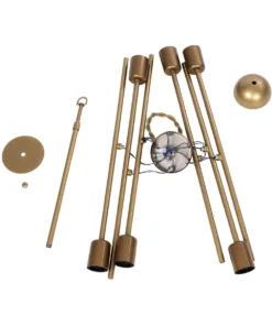 GLOBOSTAR® SUNFY 201-0033 Μοντέρνο Κρεμαστό Φωτιστικό Οροφής με Ντουί 6 x E27 AC 220-240V IP20 - Χρυσό - Μ57 x Π57 x Υ85cm 18 201 0033 9