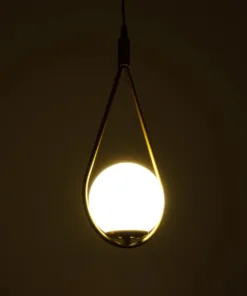 Alternative view of GLOBOSTAR® DROP 201-0034 Vintage Κρεμαστό Φωτιστικό Οροφής με Ντουί 1 x E27 AC 220-240V IP20 - Χρυσό & Λευκό - Μ20 x Π15 x Υ47cm