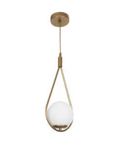 GLOBOSTAR® DROP 201-0034 Vintage Κρεμαστό Φωτιστικό Οροφής με Ντουί 1 x E27 AC 220-240V IP20 - Χρυσό & Λευκό - Μ20 x Π15 x Υ47cm 13 201 0034 3