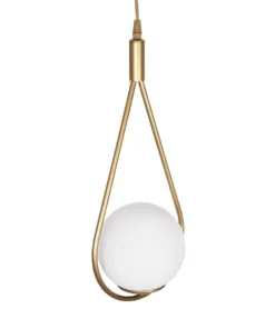 GLOBOSTAR® DROP 201-0034 Vintage Κρεμαστό Φωτιστικό Οροφής με Ντουί 1 x E27 AC 220-240V IP20 - Χρυσό & Λευκό - Μ20 x Π15 x Υ47cm 16 201 0034 6