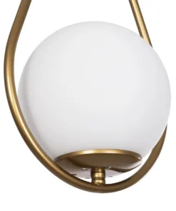 GLOBOSTAR® DROP 201-0034 Vintage Κρεμαστό Φωτιστικό Οροφής με Ντουί 1 x E27 AC 220-240V IP20 - Χρυσό & Λευκό - Μ20 x Π15 x Υ47cm 17 201 0034 7