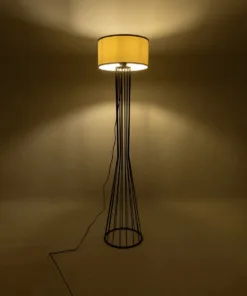 Alternative view of GloboStar® NOVA 201-0036 Μοντέρνο Επιδαπέδιο Φωτιστικό 1 x E27 IP20 Μαύρο Μεταλλό με Λευκό Ύφασμα - Μ36 x Π36 x Υ148cm