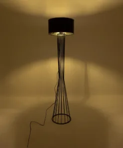 Alternative view of GloboStar® NOVA 201-0037 Μοντέρνο Επιδαπέδιο Φωτιστικό 1 x E27 IP20 Μαύρο Μεταλλό με Μαύρο Ύφασμα - Μ36 x Π36 x Υ148cm