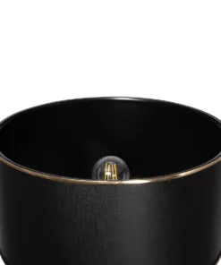 GloboStar® NOVA 201-0037 Μοντέρνο Επιδαπέδιο Φωτιστικό 1 x E27 IP20 Μαύρο Μεταλλό με Μαύρο Ύφασμα - Μ36 x Π36 x Υ148cm 17 201 0037 6