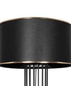 GloboStar® NOVA 201-0037 Μοντέρνο Επιδαπέδιο Φωτιστικό 1 x E27 IP20 Μαύρο Μεταλλό με Μαύρο Ύφασμα - Μ36 x Π36 x Υ148cm 18 201 0037 7