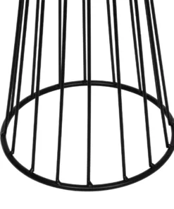 GloboStar® NOVA 201-0037 Μοντέρνο Επιδαπέδιο Φωτιστικό 1 x E27 IP20 Μαύρο Μεταλλό με Μαύρο Ύφασμα - Μ36 x Π36 x Υ148cm 20 201 0037 9